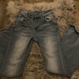Light wash flare jeans
